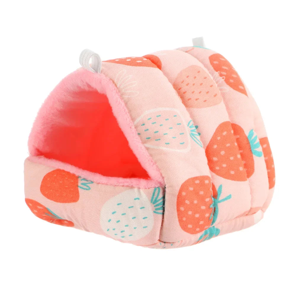 Cartoon Small Animal Bed – Soft Winter Nest for Hamsters, Guinea Pigs, Rabbits, and Squirrels