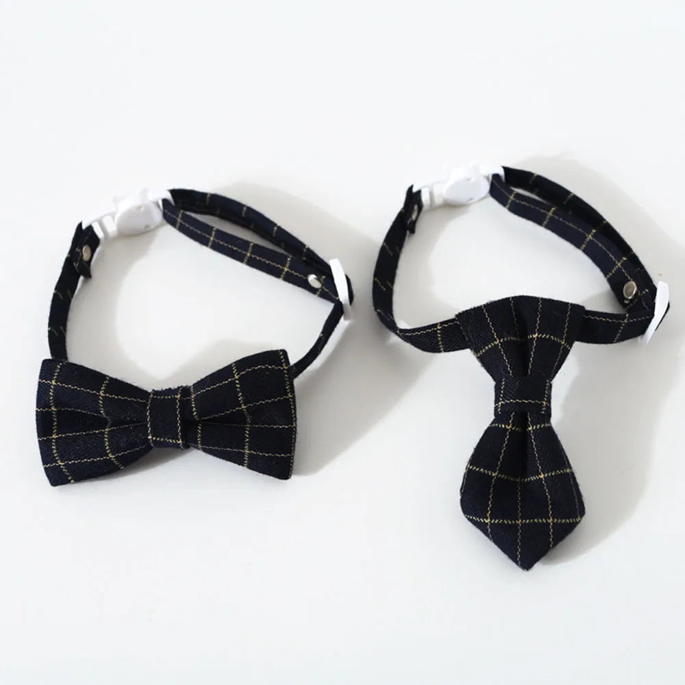 Adjustable Pet Bow Tie – Formal Breakaway Neck Tie Collar for Small Dogs & Cats