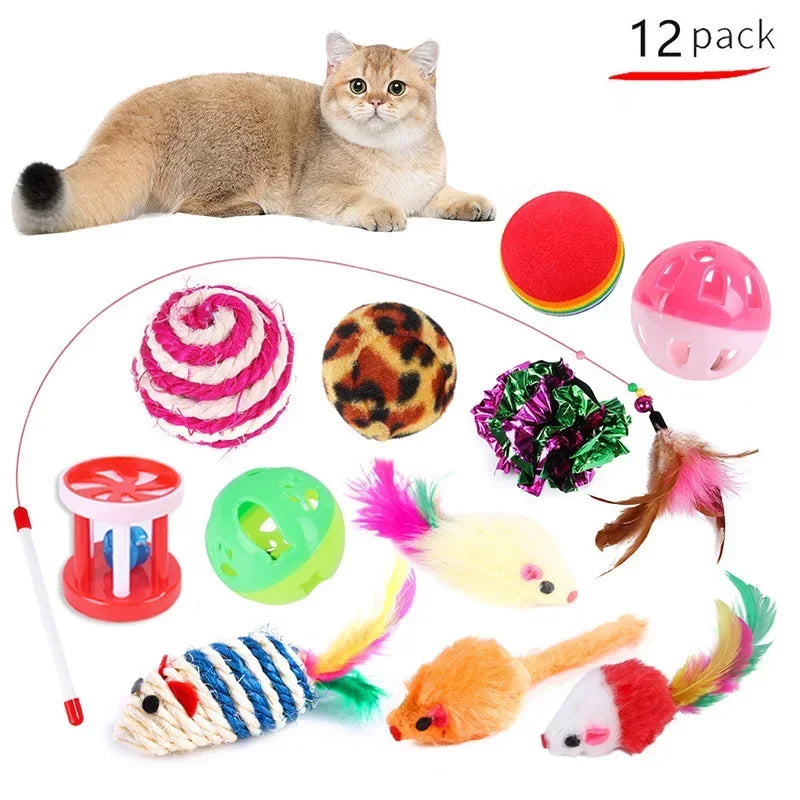 Kitten Toys Variety Pack – Cat Sticks, Mice & Balls