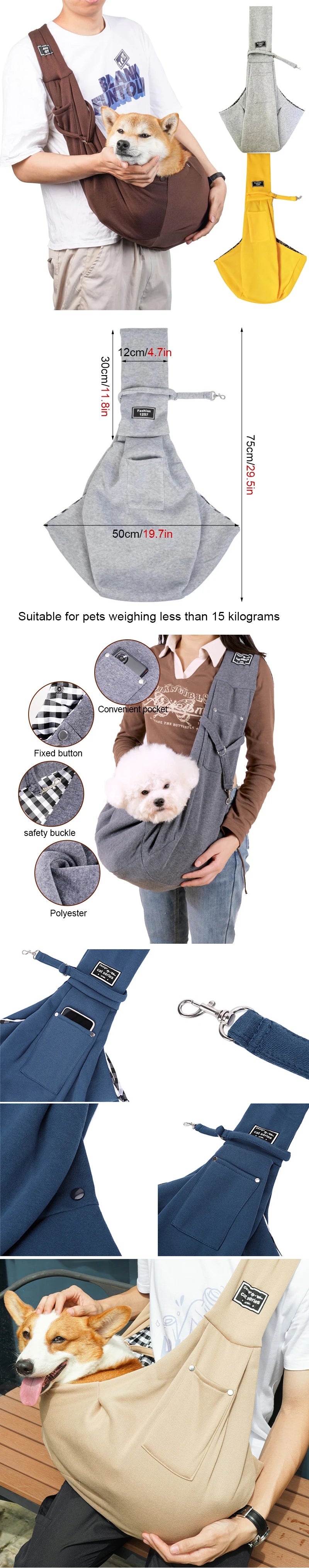 Pet Travel Shoulder Bag – Hands-Free Sling Carrier for Dogs & Puppies