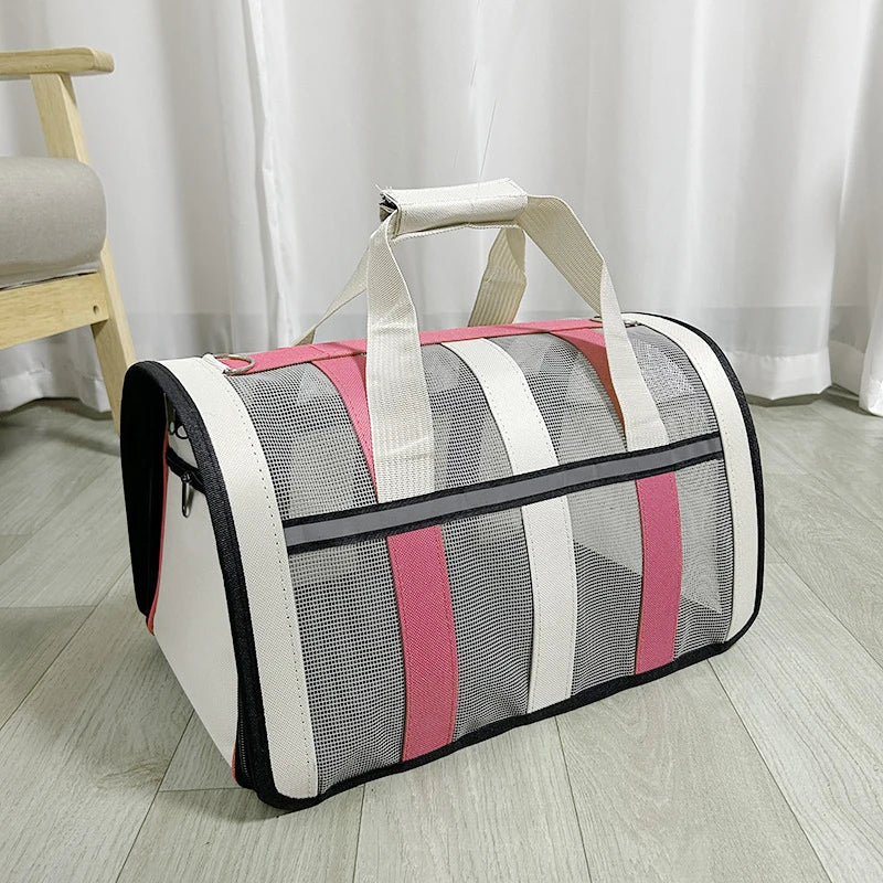Foldable Pet Carrying Bag – Portable Mesh Handbag for Small to Medium Dogs & Cats