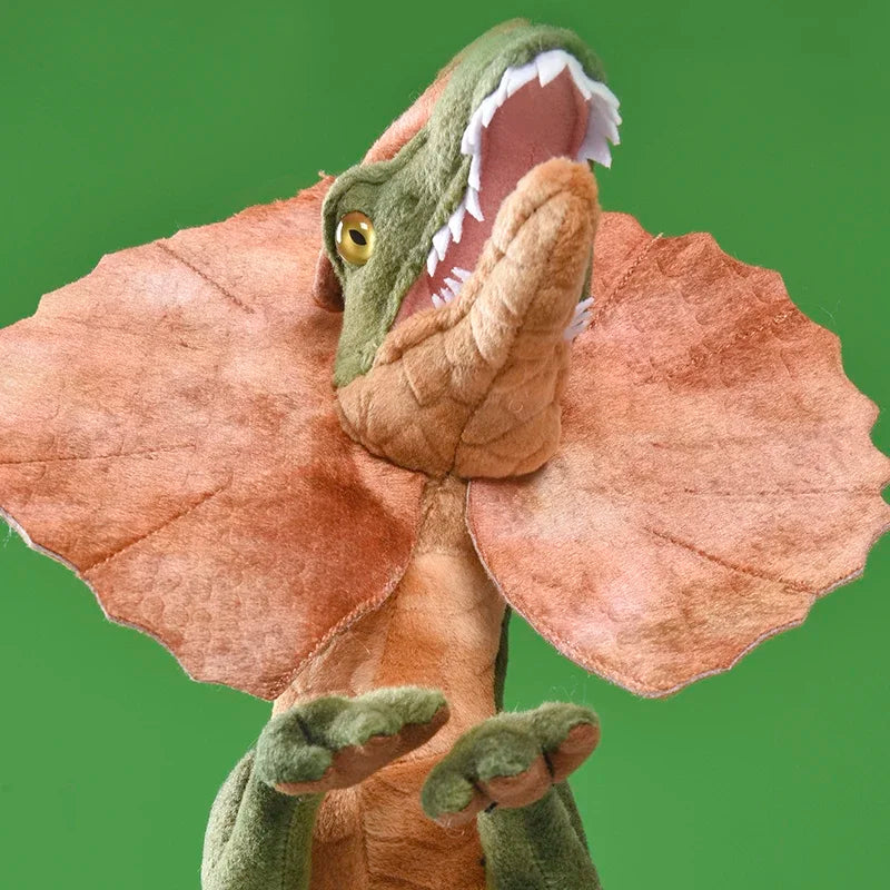 🦖 Jurassic Park Dilophosaurus Dinosaur Plush Toy – Double-Crested Lizard Stuffed Figure for Kids 🧸🌋