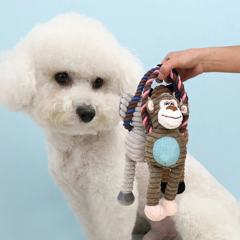 Plush Animal Squeaky Dog Toy – Bite-Resistant Chew & Play 🐾🧸