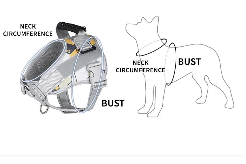 🐾 Multifunctional Reflective Dog Harness – Outdoor Training & Comfort Vest for Medium & Large Dogs