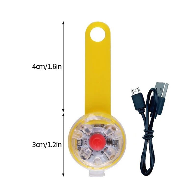 USB Rechargeable LED Pet Collar Pendant – Safety Light for Dogs & Cats, Night Walking Accessory