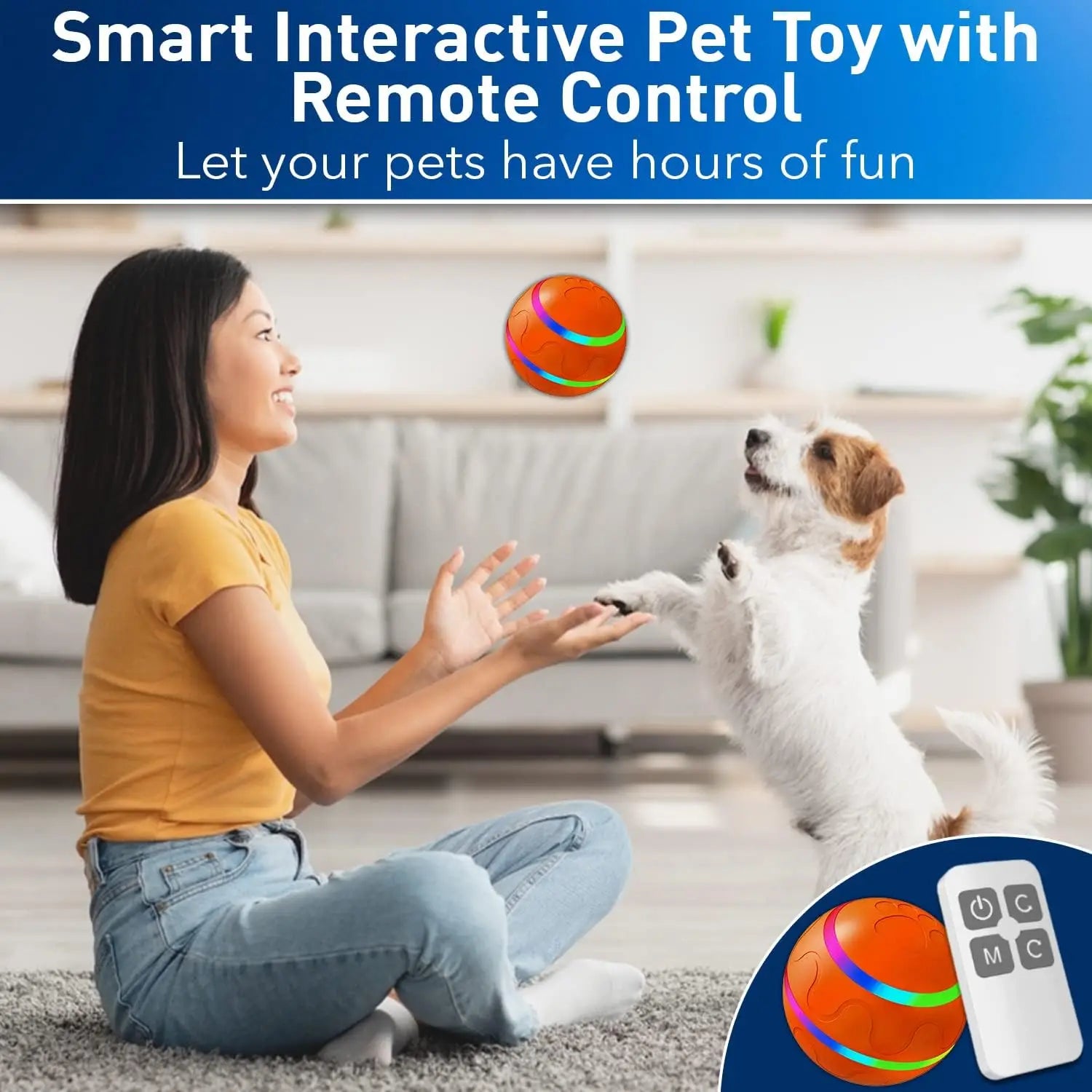 Interactive Dog Toy Ball with Remote Control, Active Rolling Ball for Dogs,Wicked Ball for Small Medium Large Dogs  pet toys