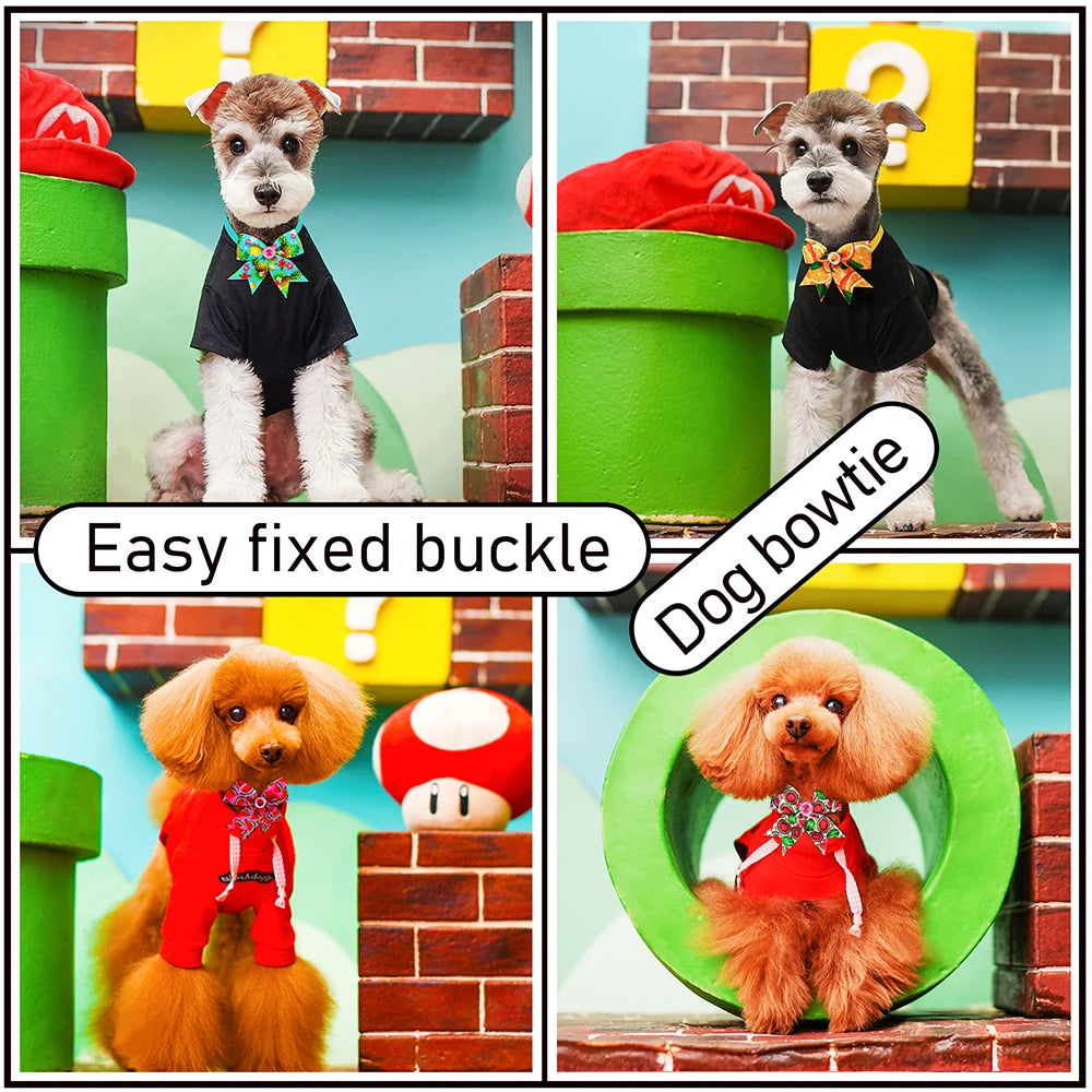 Dog Bowties & Bows 🎀 50/100pcs Small Pet Grooming Accessories