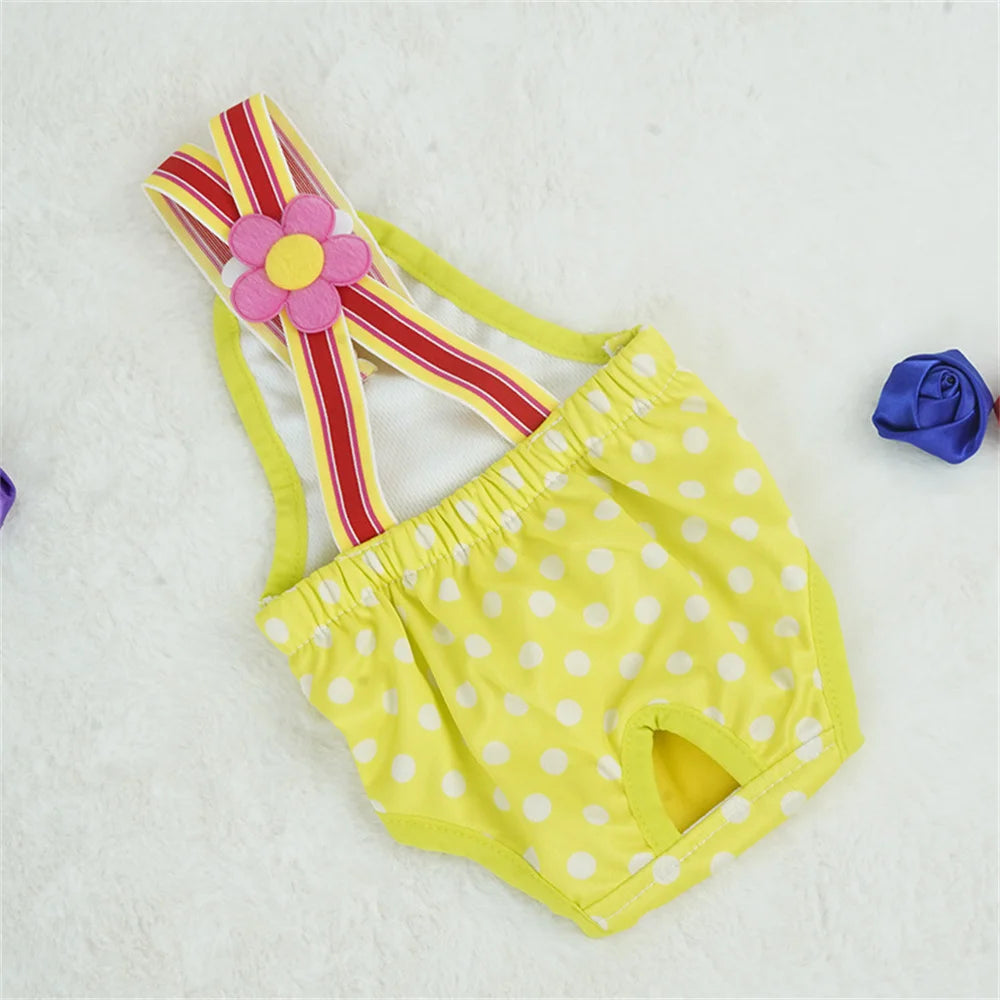 Cartoon Print Female Dog Diaper Shorts – Cute Puppy Physiological Pants