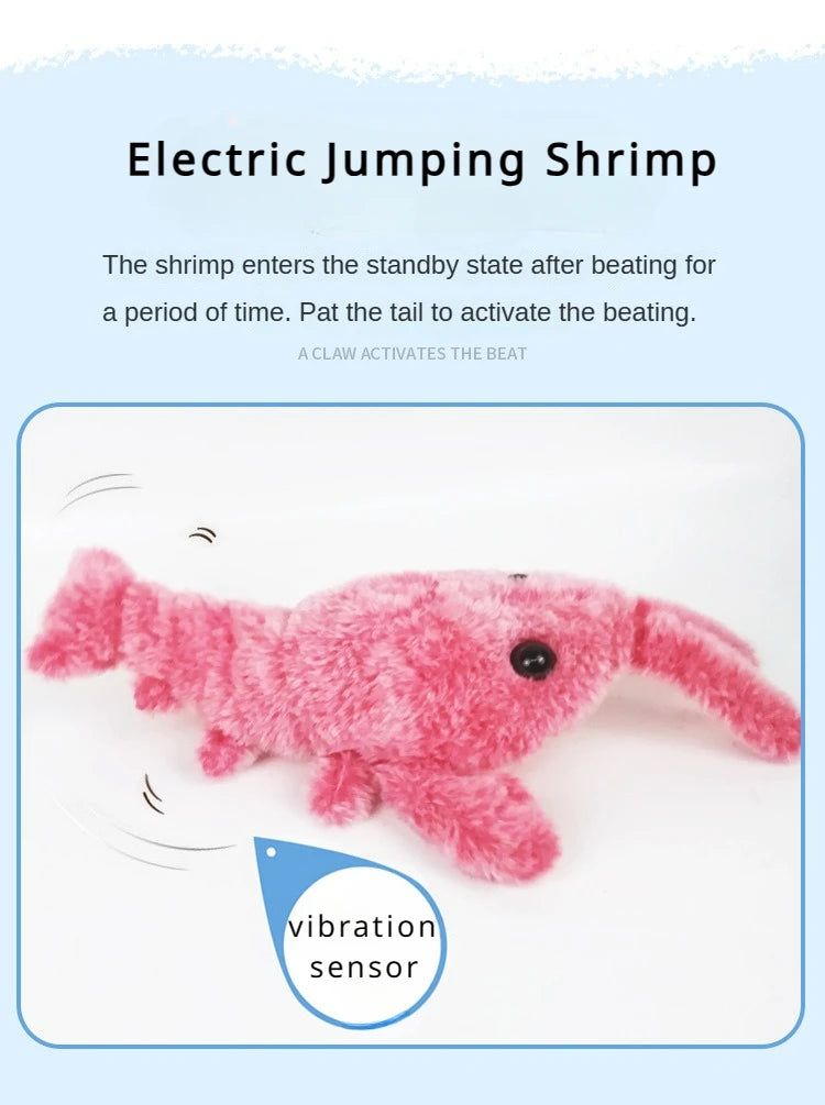 Electric Lobster Cat Toy – USB Rechargeable Interactive Jumping Shrimp Plush for Cats and Dogs, Pet Teasing Toy