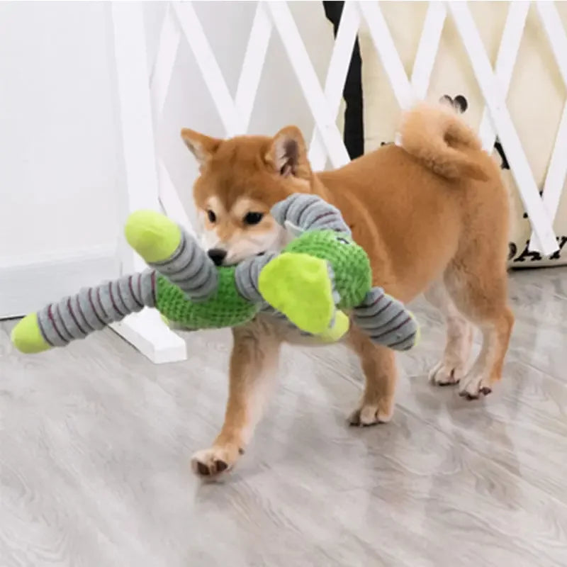 Indestructible Squeaky Plush Animal Dog Toy – Durable Chew & Dental Training Toy for Large Dogs