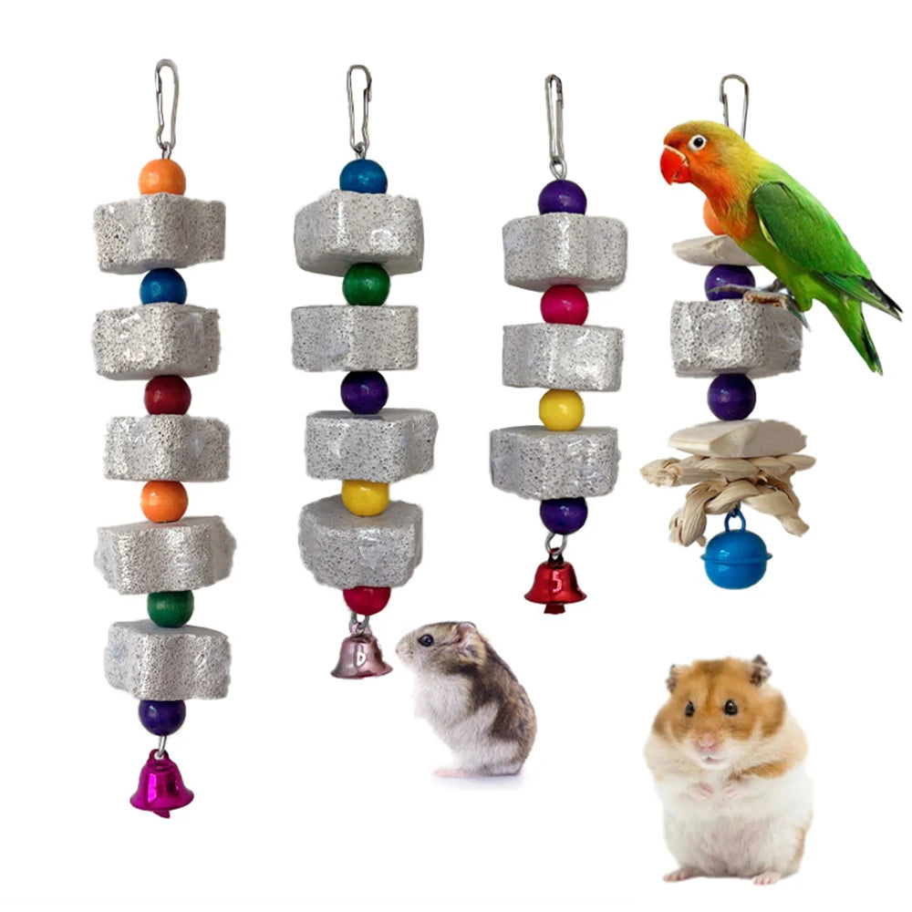 Volcanic Rock Chew Toy – Teeth Grinding Toy for Parrots & Hamsters