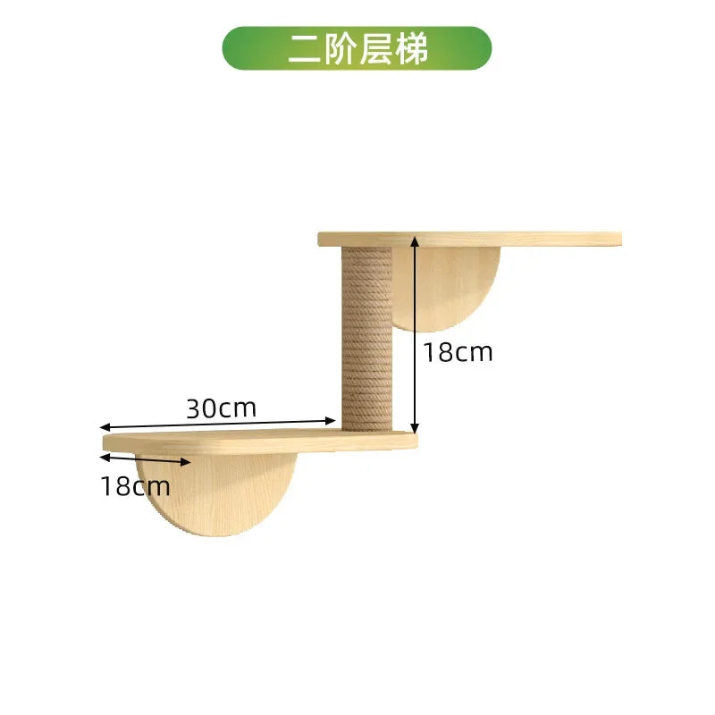 🐾 Wooden Wall Climbing Set for Cats – DIY Modular Cat Tower & Training System
