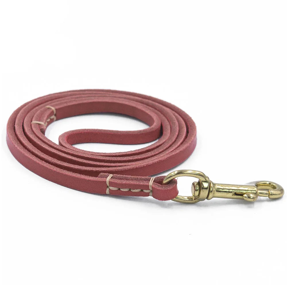 100% Genuine Leather Dog Leash – Handmade Durable Soft Real Leather Lead for Small Dogs, Puppies, and Cats