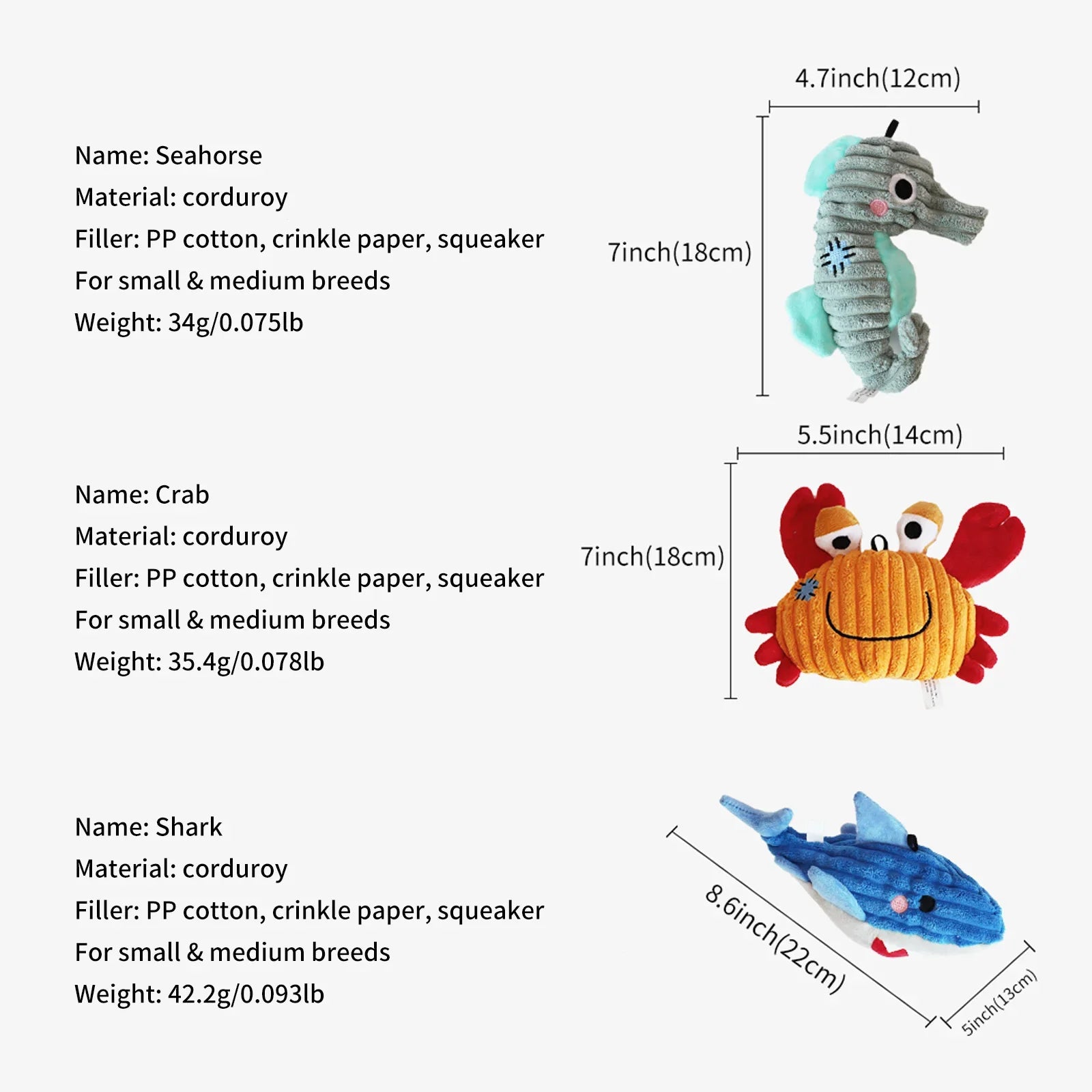 Ocean Plush Dog Toys – Soft Squeaky Toys for Puppies & Small Dogs 🐟🐾