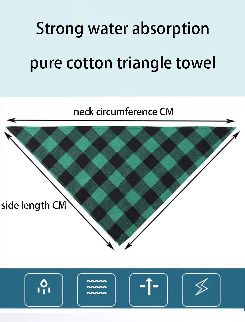Classic Plaid Pet Bandana – Red & Black Neckerchief for Dogs & Cats
