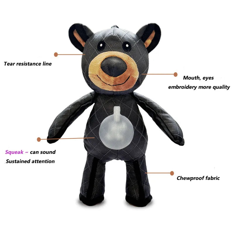 Robust Bear Plush Dog Toy – Squeaky Interactive Play 🧸🐕