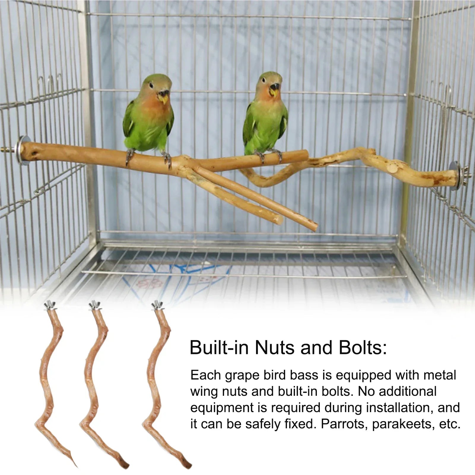Natural Bird Perch Stand – Climbing & Paw Grinding Branch for Parrots