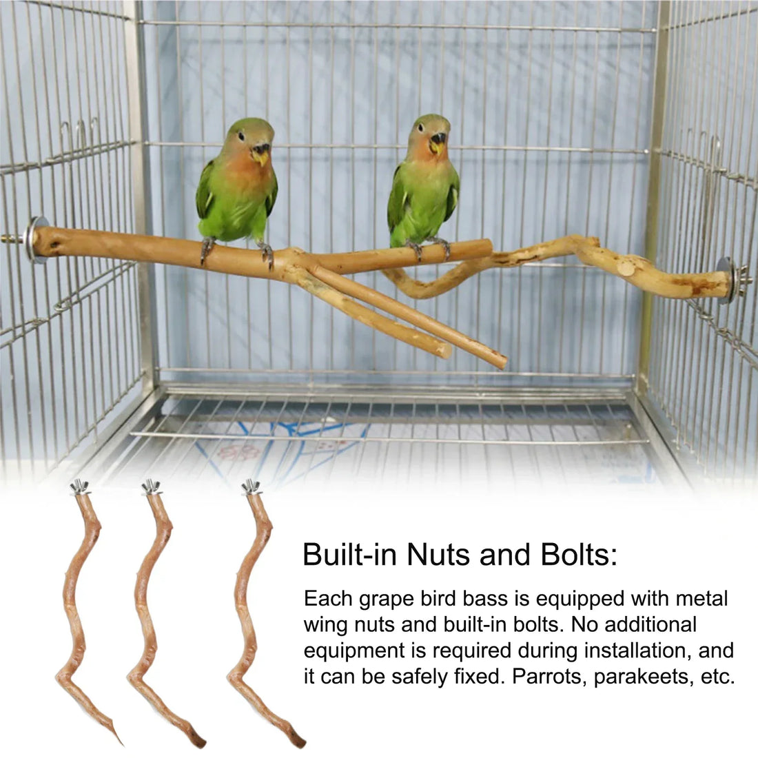 Natural Bird Perch Stand – Climbing & Paw Grinding Branch for Parrots