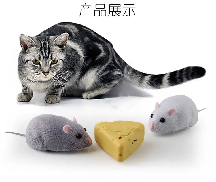 Electric RC Mouse Cat Toy – Remote Control Infrared Moving Rat for Interactive Pet Play & Pranks