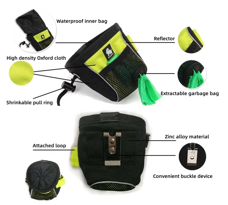 Truelove Pet Treat Training Bag – Waterproof, High Capacity Snack Pouch with Drawstring & Waste Bag Dispenser for Outdoor Use (TLT2051)