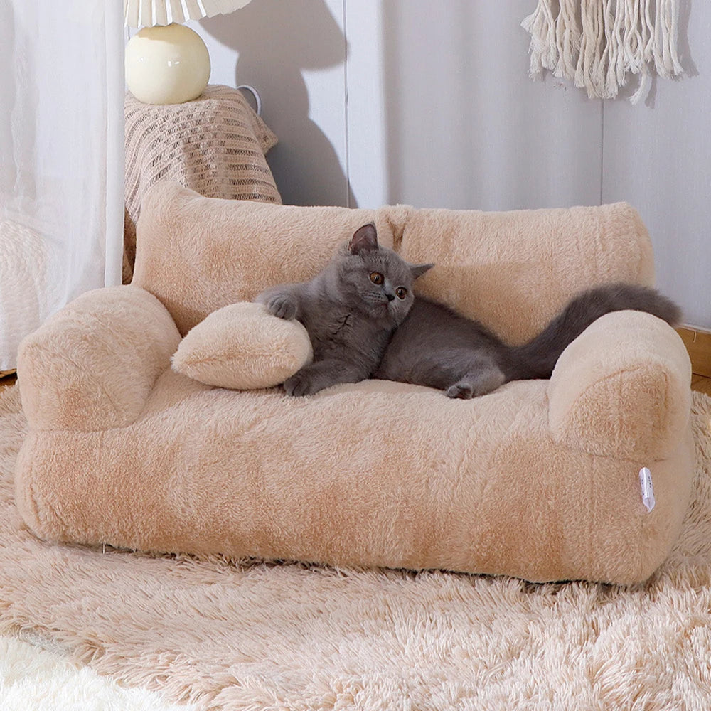 All-Season Pet Cat & Dog Sofa – Soft, Comfortable, Detachable & Washable Pet Couch