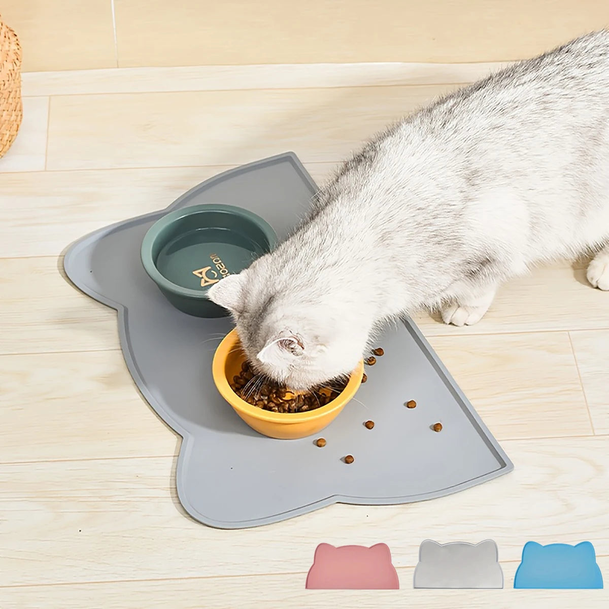 Waterproof Silicone Pet Feeding Mat – Non-Stick Food & Water Tray Placemat for Dogs & Cats