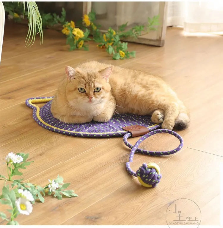 Cotton Rope Cat Scratching Mat – Durable Wear-Resistant Claw Grinder & Scratcher Toy