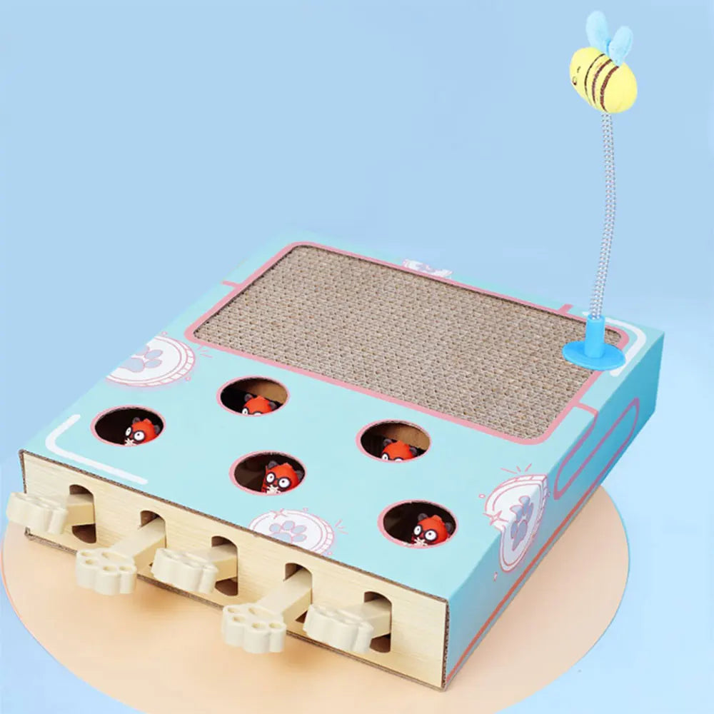 Whack-a-Mole Cat Toy – Interactive Scratching Board & Claw Grinder