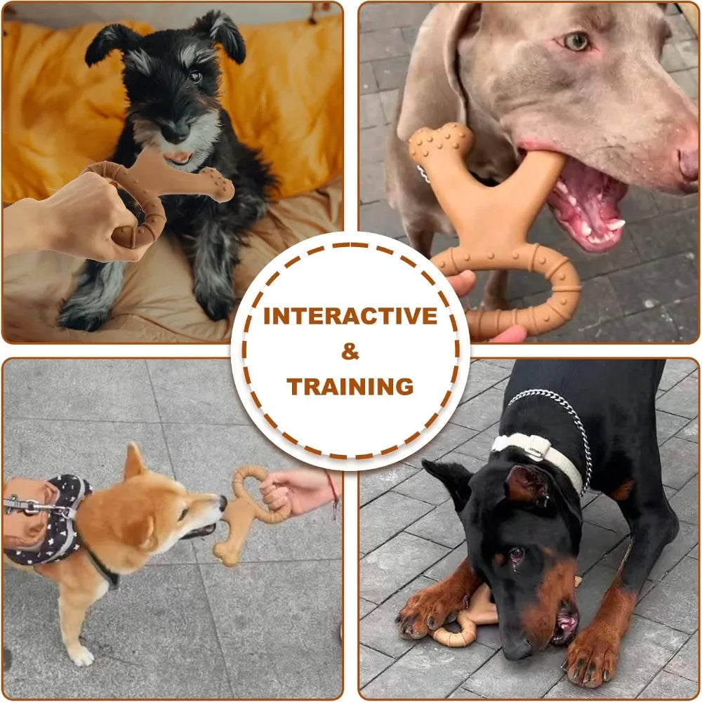 Durable Nylon Dog Chew Toy – Double Bone Shape with Beef & Bacon Flavor for Large Dogs, Teeth Cleaning & Interactive Play