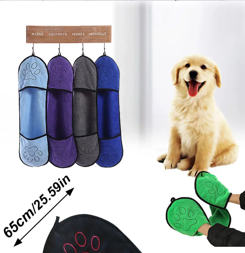 🛁 Ultra-Absorbent Pet Bath Towel – Soft Microfiber Robe for Dogs & Cats