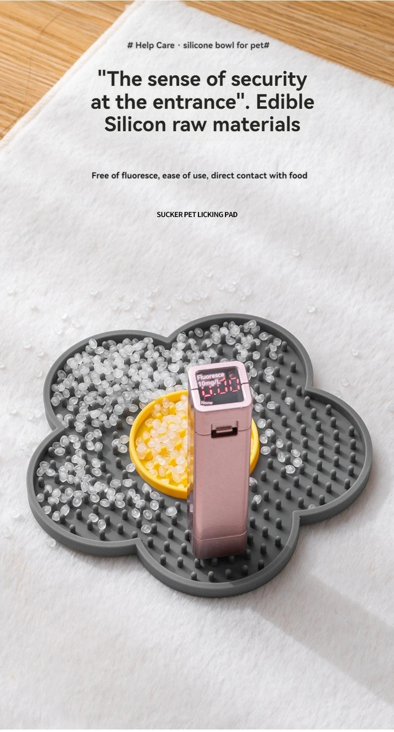 🌼 Pet Supplies Cat & Dog Licking Pad – Pentagram & Sunflower Silicone Slow Feeder Mat