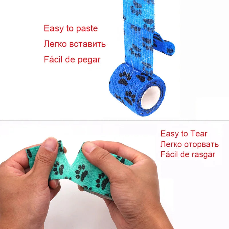 6PCS Pet Puppy Leg Wraps – Self-Adhesive Anti-Dirt Bandages for Dog Feet Protection During Outdoor Walks