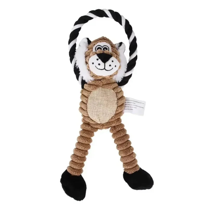 Plush Animal Squeaky Dog Toy – Bite-Resistant Chew & Play 🐾🧸