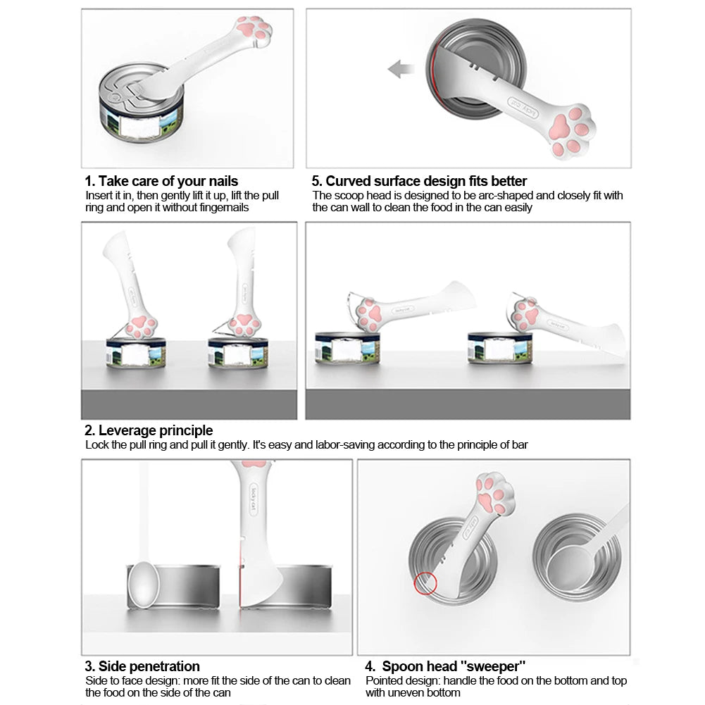🥄 Multifunction Pet Canned Spoon – Jar Opener & Feeding Scoop for Dogs & Cats