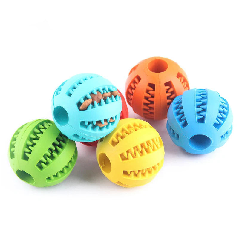 Rubber Dog Ball Toy – Interactive Chew & Treat Dispenser 🐾⚽