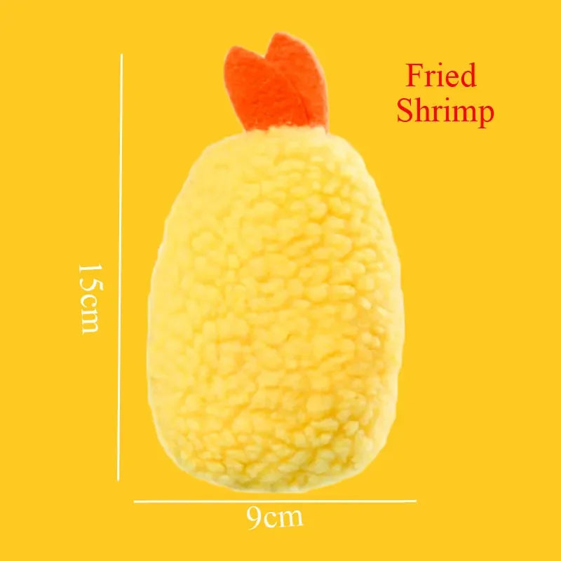 🧸 Plush Dog Toys – Squeaky Soft Pet Chew Toys (Ice Cream, Fries, Hamburger)