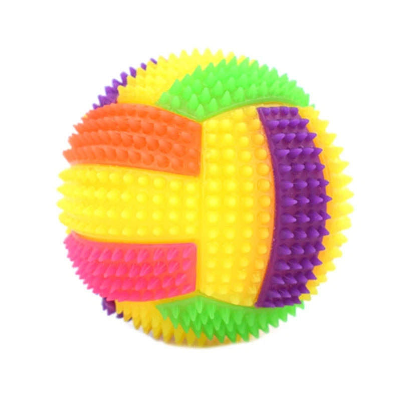 Squeaky Glowing Dog Chew Ball – Non-Toxic Rubber Toy for Small to Large Dogs, Teeth Cleaning & Boredom Relief