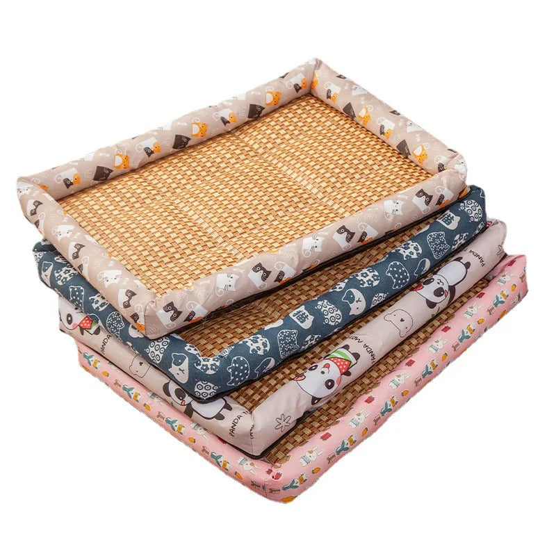 Summer Pet Cooling Mat – Lightweight Breathable Rattan Ice Nest Bed for Cats, Small Dogs & Small Animals