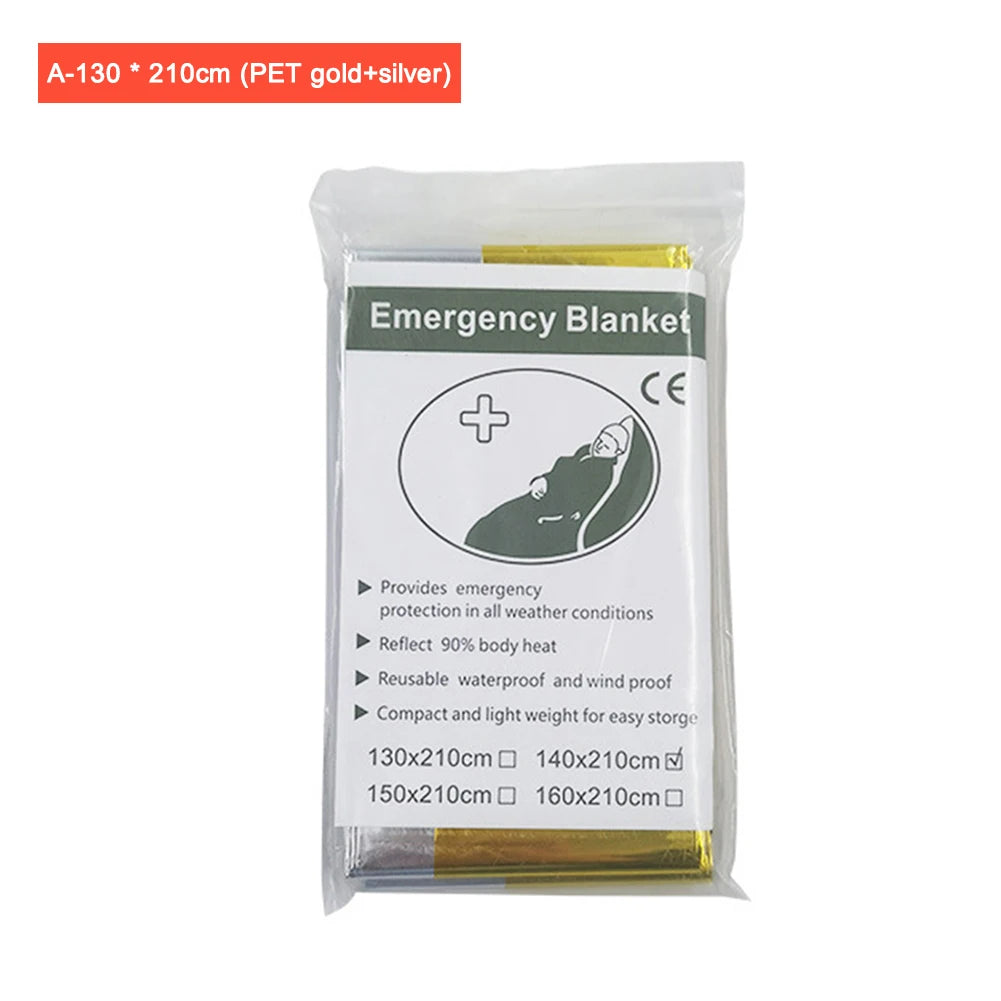 Emergency Thermal Blanket – Waterproof, Windproof Survival Rescue Blanket for Outdoor First Aid & Camping