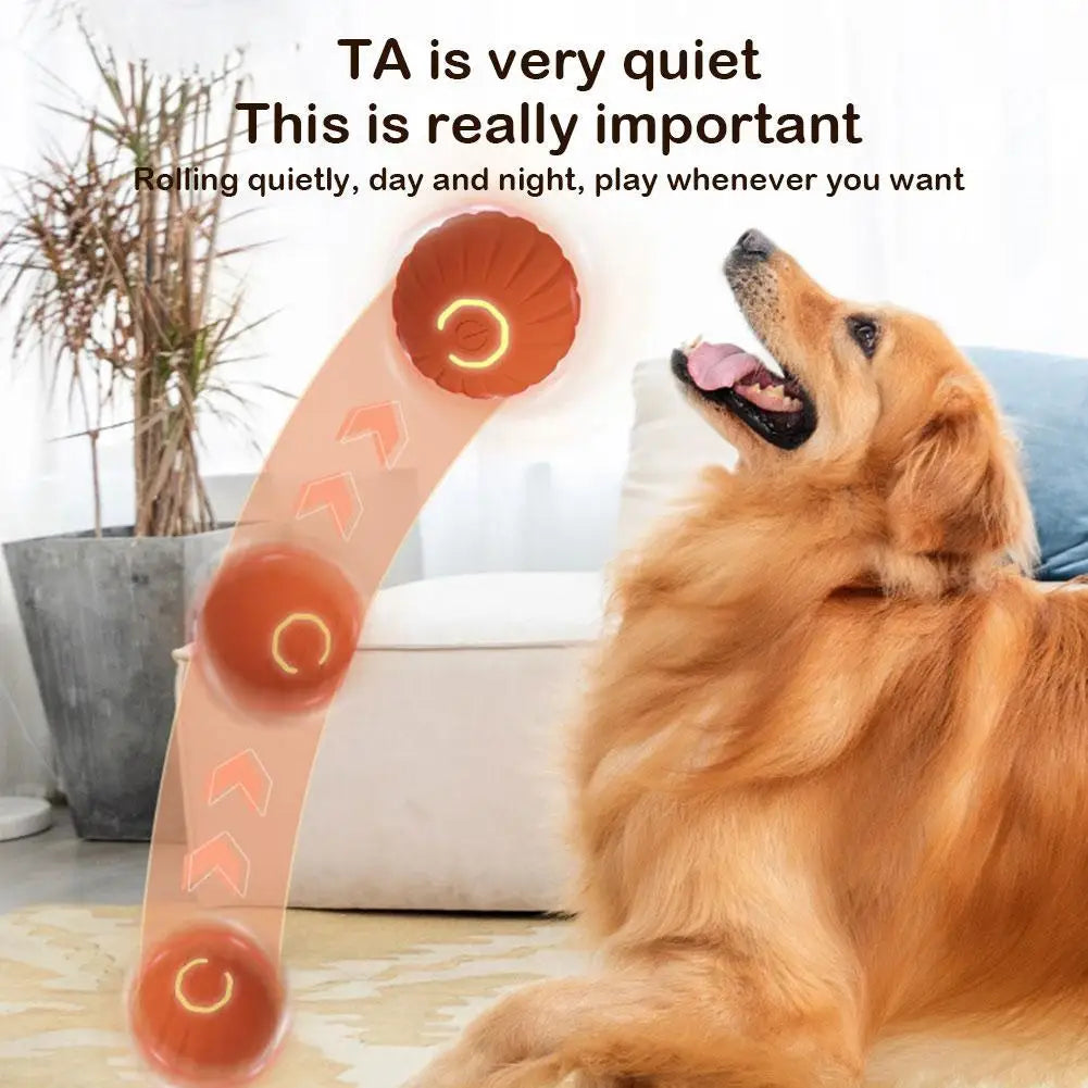 ⚽ Automatic Smart Moving Dog Toy Ball – Interactive Jumping Chew Toy (USB Rechargeable) 🐾💨