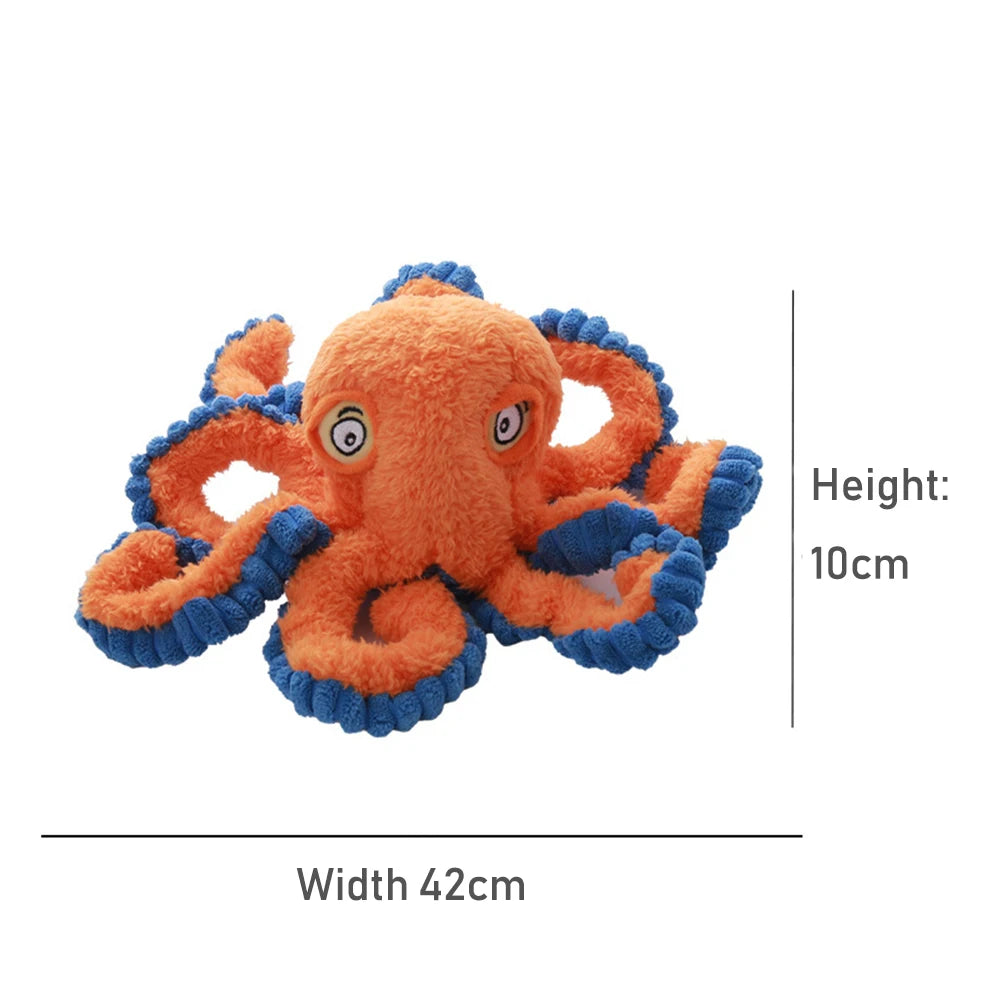 🐙 Plush Octopus Dog Toy – Squeaky Chew Toy for Interactive Play & Boredom Relief 🐾🎵