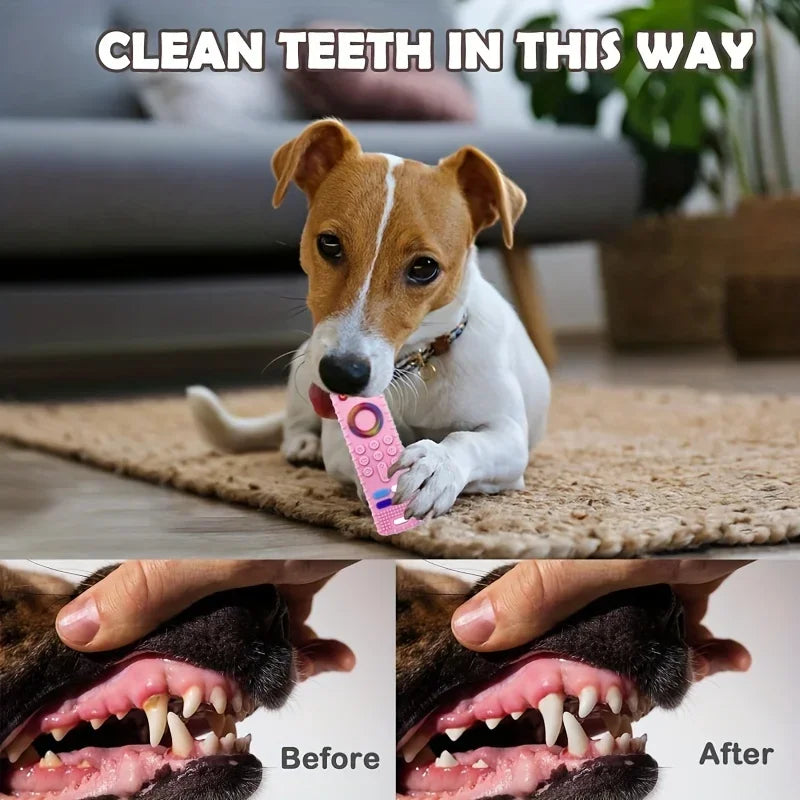 Silicone Dog Teething Toy – Remote Control Design Chew Stick for Puppies (Multi-Color)
