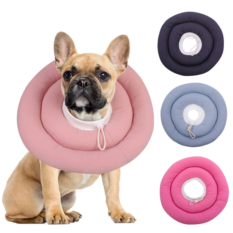 Soft Pet Recovery Collar – Cotton Elizabethan Neck Cone for Dogs & Cats – Anti-Scratch, Anti-Lick Wound Healing Headgear