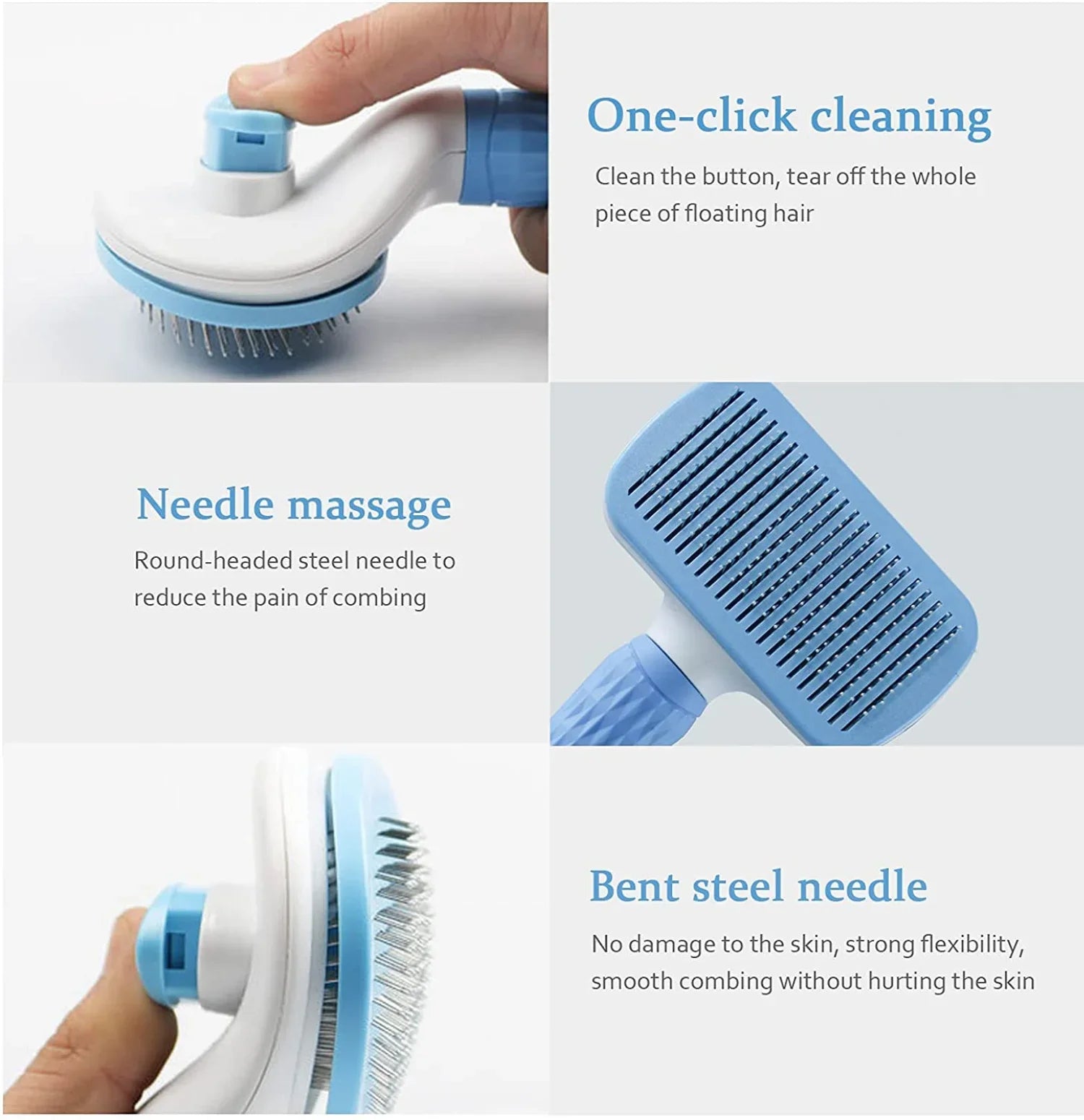Pet Hair Remover Brush 🐾 Grooming Comb for Long-Haired Dogs & Cats