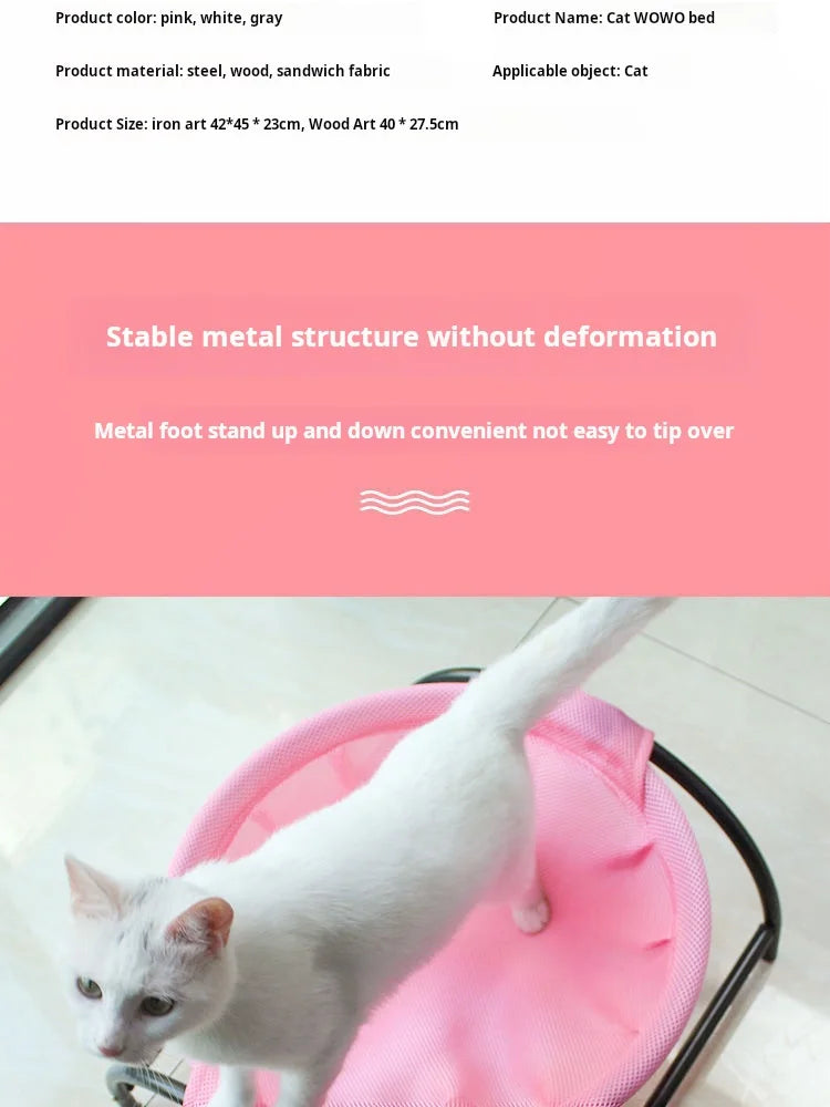 Breathable Cat Hammock Bed – Cooling Elevated Pet Cot Sofa for Cats & Small Pets