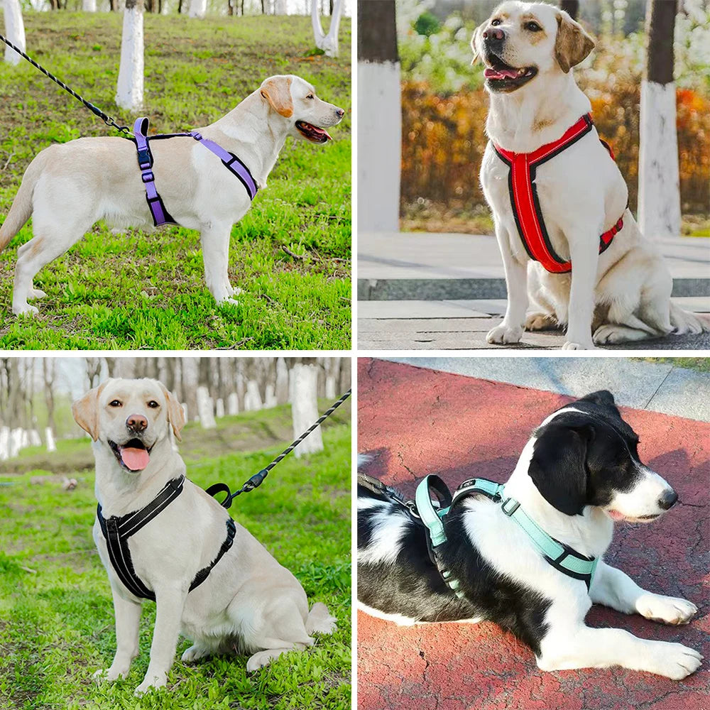 🐶 Reflective Dog Harness with Handle – Adjustable Vest for Easy Control