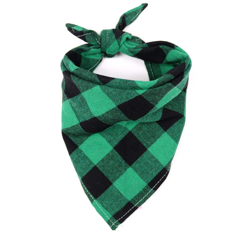 Classic Plaid Pet Bandana – Red & Black Neckerchief for Dogs & Cats