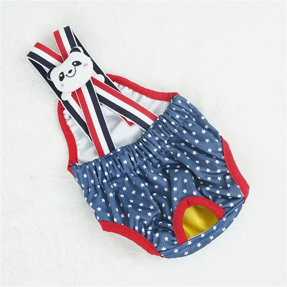 Cartoon Print Female Dog Diaper Shorts – Cute Puppy Physiological Pants