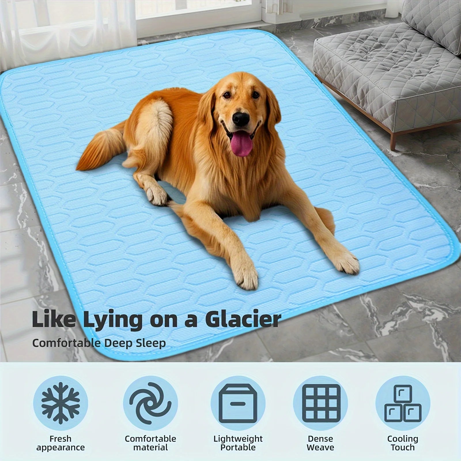 2025 Upgraded Ice-Cool Pet Cooling Mat – Sweat-Absorbent Summer Bed for Small, Medium & Large Pets (4 Sizes Available)