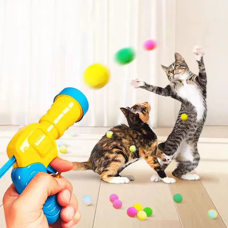 🎯 Cat Plush Ball Shooting Gun – Mini Silent Launcher Toy for Interactive Play & Stress Relief